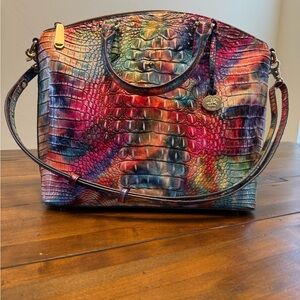 Brahmin Large Duxbury Satchel – Parrish Melbourne – RARE Multicolor Print!